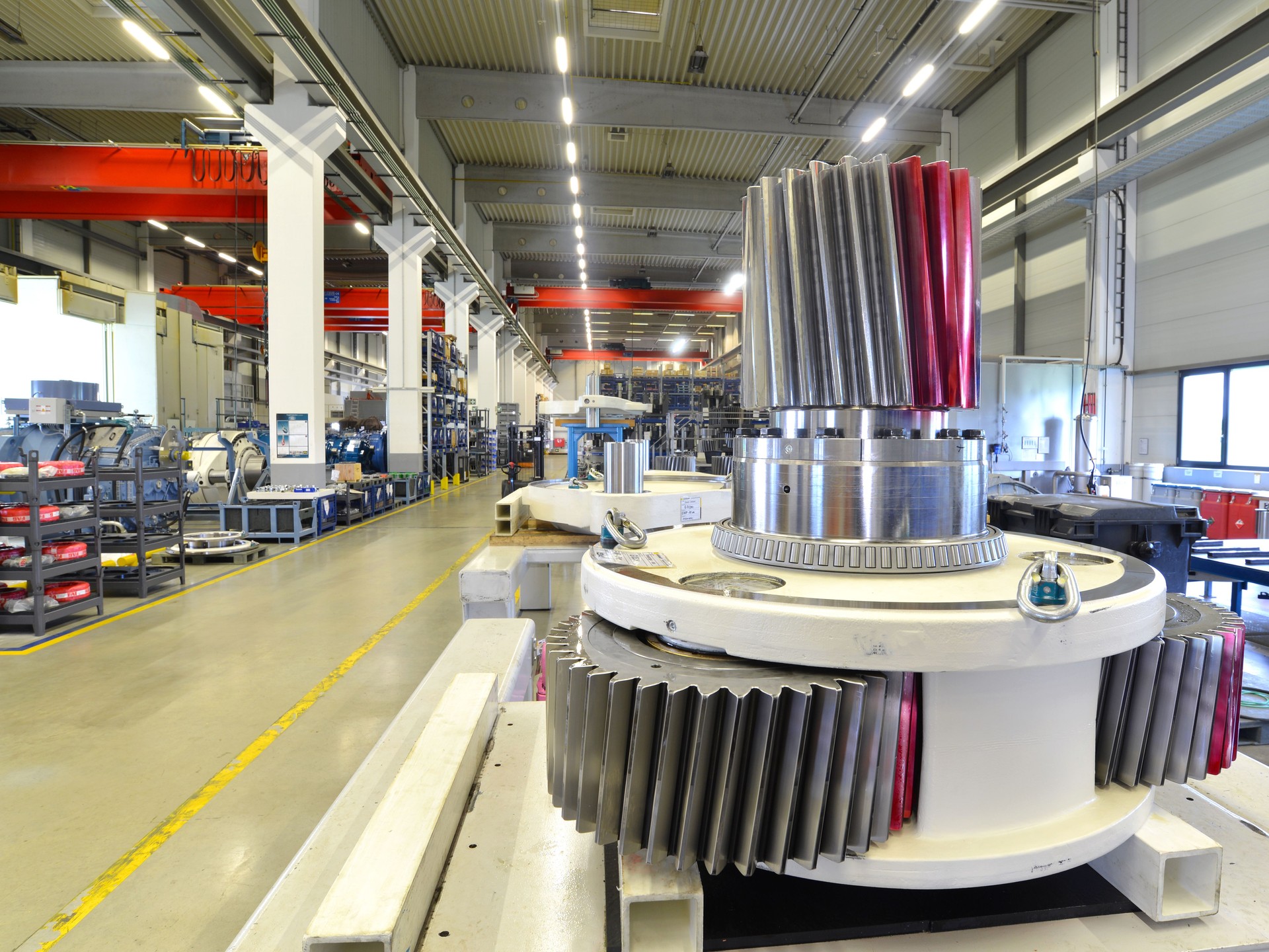 Production of gearboxes for wind turbines in a modern industrial plant